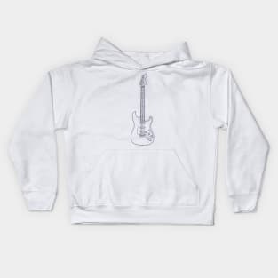 S-Style Electric Guitar Outline Kids Hoodie